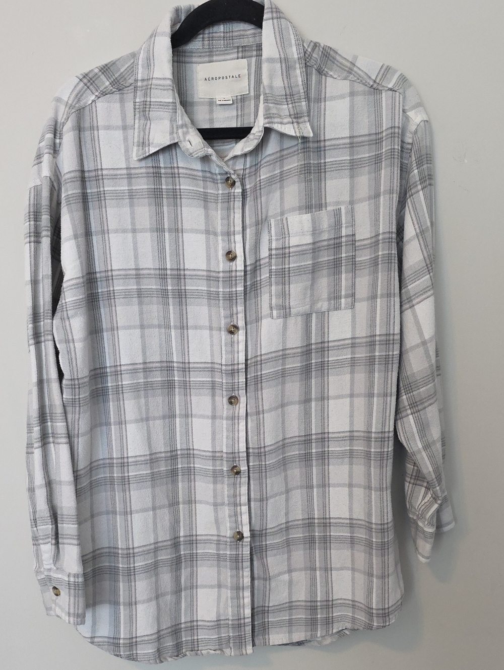 Aeropostale Plaid Oversized Flannel Button Down Shirt